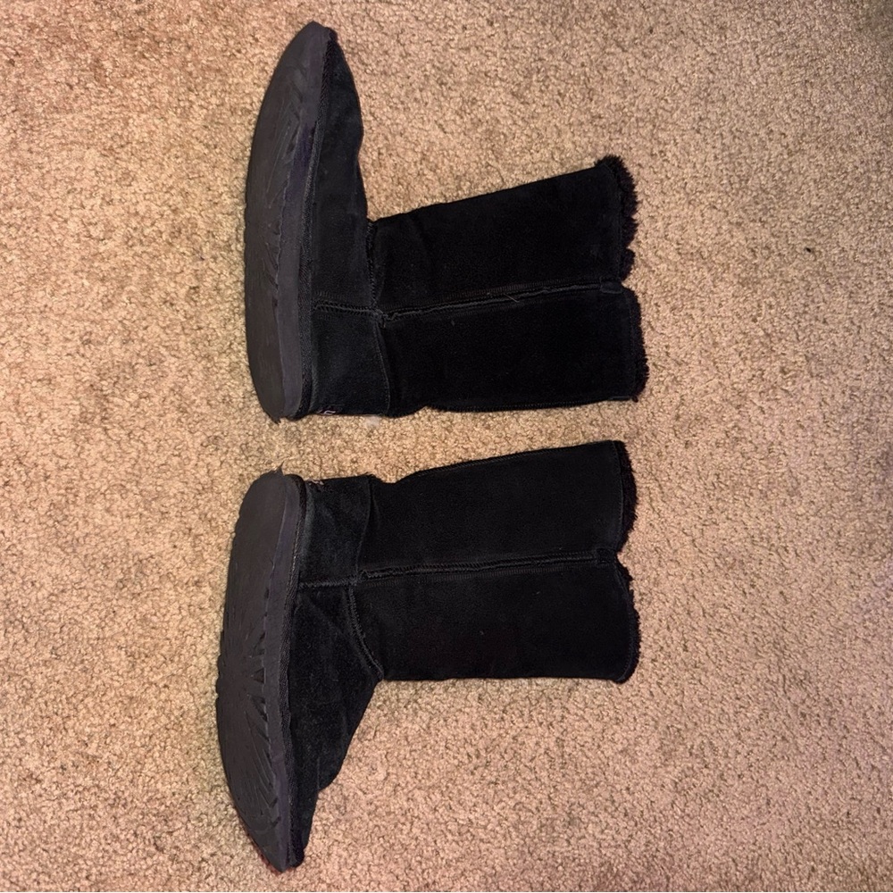 UGG Black Winter Rain Boots with Plush Lining